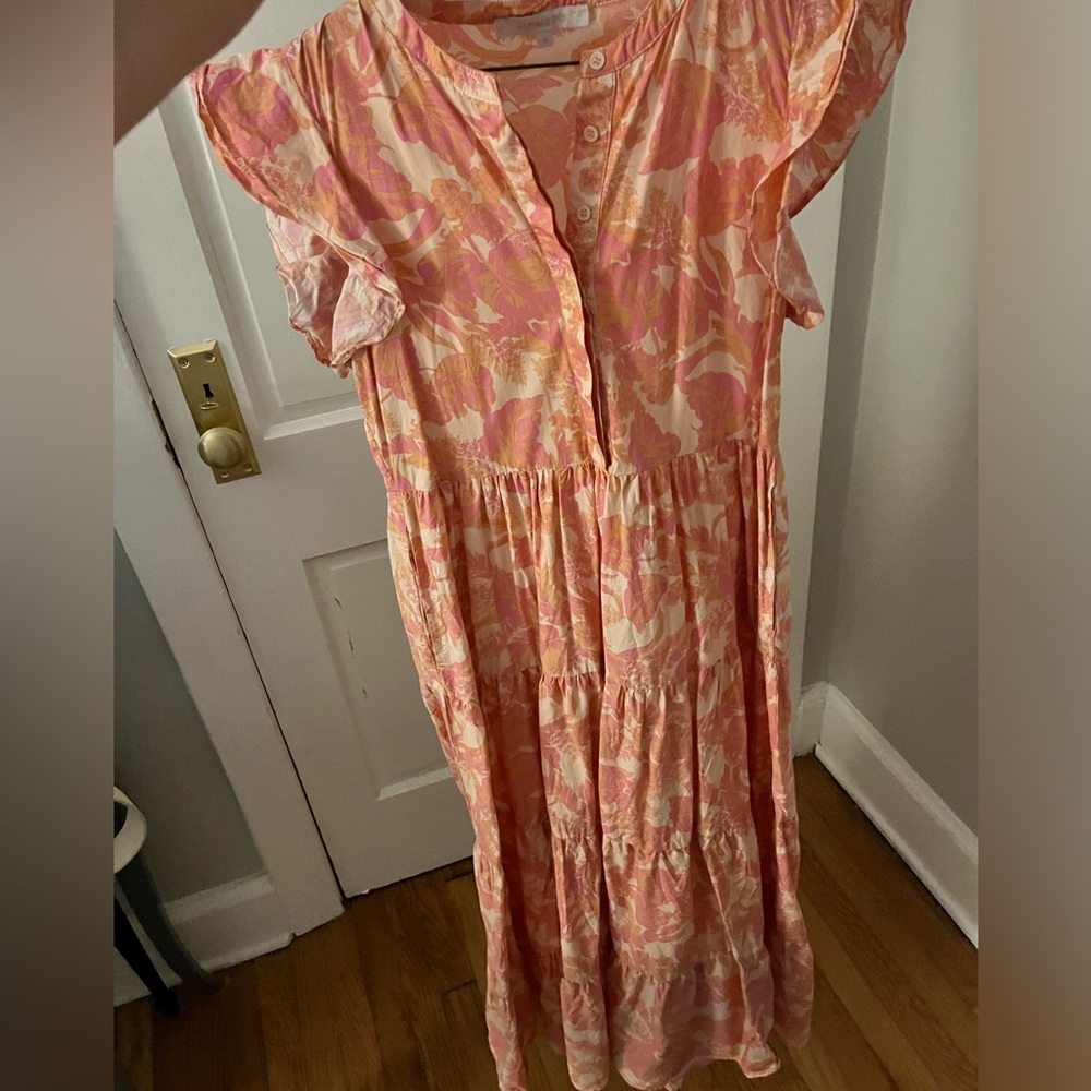 Olivaceous dress size small. Pink and coral